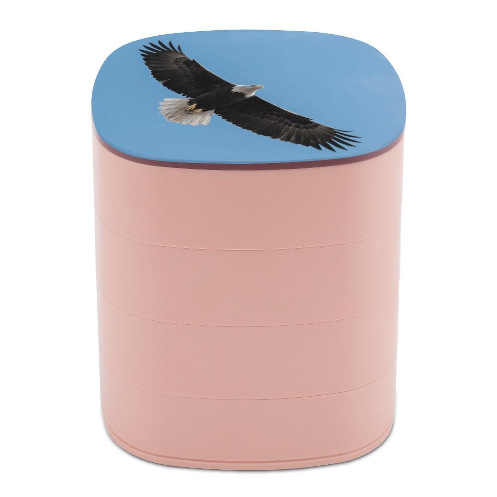 VstaDank Soaring Eagle Jewelry Box with Mirror 4-Layer Rotating Jewelry Tray Case Portable Jewelry Case Trinket Boxes Trinket Cases Travel Jewelry Organizer Earrings Storage Box