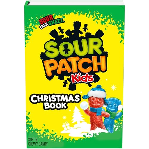 SOUR PATCH KIDS Christmas Storybook, Soft & Chewy Gummy Holiday Candy Stocking Stuffer, 3.4 oz Box
