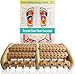 TheraFlow Large Dual Foot Massager Roller - Plantar Fasciitis, Heel, Arch Pain Relief -Enhanced Model 2018- Laminated Foot Chart & Detailed Instructions Included - Stress Relief, Relaxation Gift