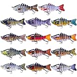 HENGJIA Fishing Lures for Bass Trout Animated Multi Jointed Swimbaits Slow Sinking Bionic Swimming Lures Bass Swim Warrior Swimbait Freshwater Saltwater Bass Lifelike Fishing Lures Kit
