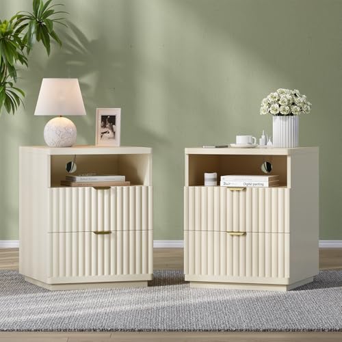 Set 2, Nightstand With Charging Station, Night Stand With Op