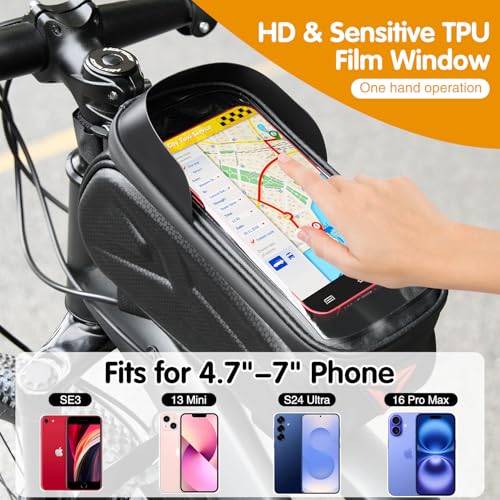 image for PXZBLG Bike Repair Kit, Bike Frame Bag with 1.6L Capacity, Waterproof 