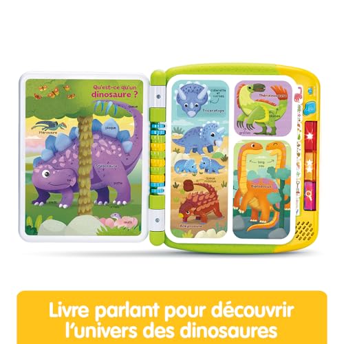 VTech Le Grand Livre Interactif des Dinosaures Imagier Sonore Livre Tactile Enfant Dinosaure Jouet Éducatif 14 Pages Illustrées et Interactives Cadeau Enfant Dès Contenu en Français - vue 2