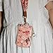 bolimoss Lanyard with Wallet,Zip ID Case with Lanyard,Lanyard Badge Holder,Lanyard Wallet for Women,Fashion Lanyard Wallet, ID Case Wallet with Lanyard（Pink Floral）
