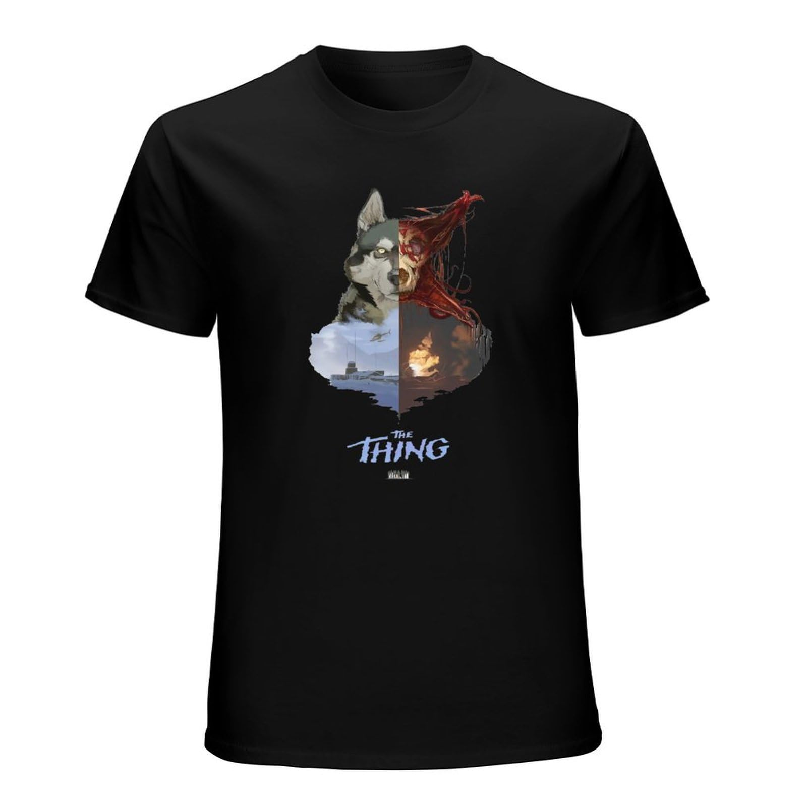 Mens t-Shirt The Thing Movie Horror John Carpenter 80s Unisex Black XL