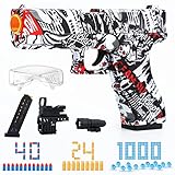 Toy Gun Foam Blasters Soft Bullets & Pull Back Action, Compatible Water Gel Beads and Soft Bullet,with 1000 Water Beads 40 Soft Bullets,Education Toy Model for 6,7,8,15+ Kids Gifts