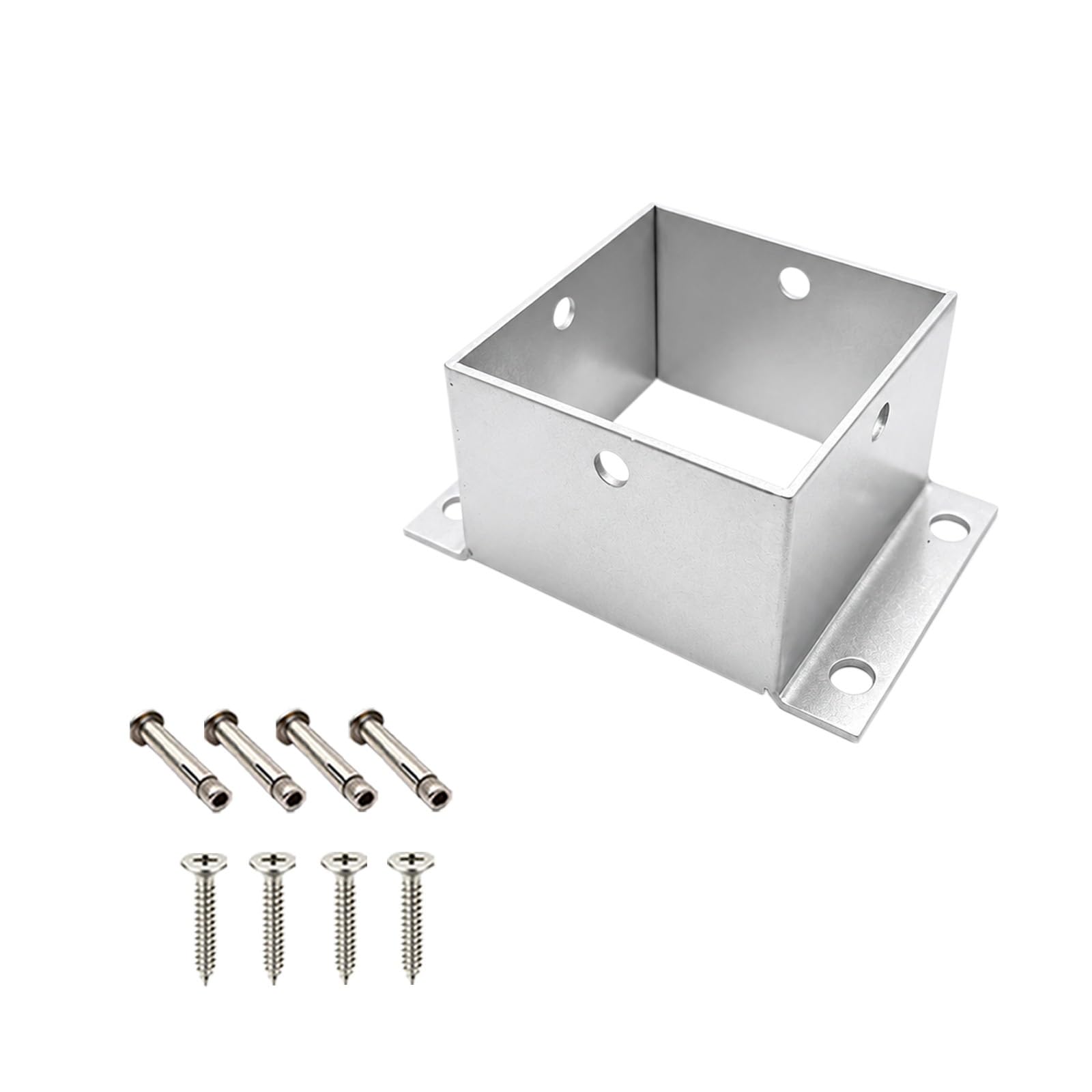Soporte Poste Acero Galvanizado Fuerte para Estructuras Madera | Se adapta a varios proyectos al aire libre, soporte poste cuadrado hormigón postes jardín/terraza(150x150mm/5.9x5.9'')