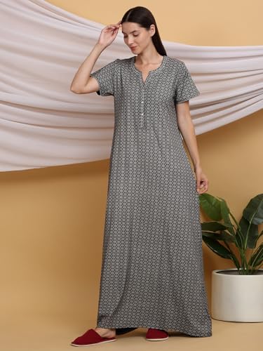 Image of Sweet Dreams Women's Cotton Maxi Casual Night Dress