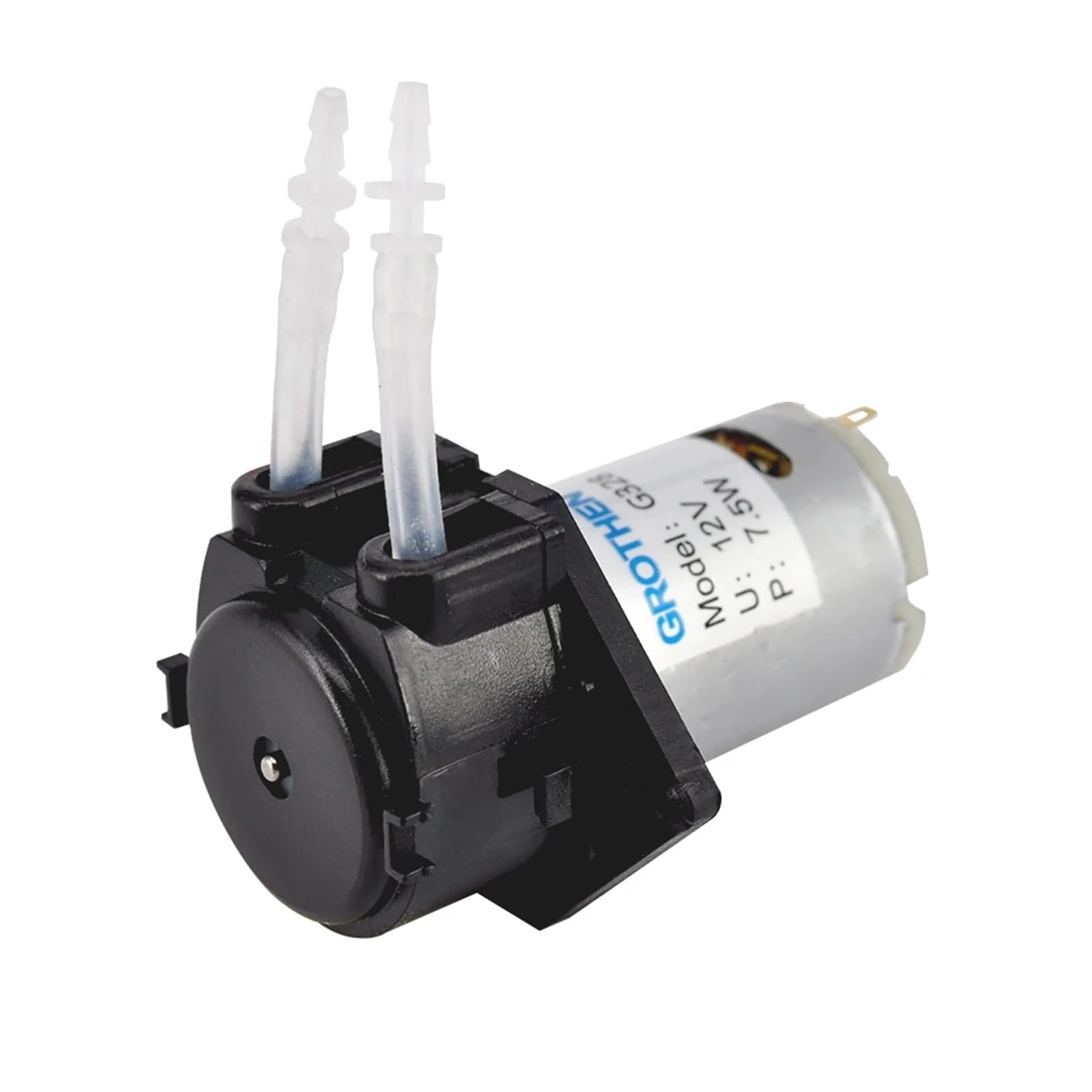 Pompe doseuse péristaltique 12V avec Tube moteur for eau analytique de laboratoire d'aquarium(Yellow,12V)