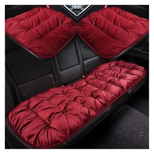 カーシートカバー に適合する FX35 ESQ EX25 JX35 M25 M35用 ユニバーサルスタイル カーシートカバー ウィンタークッション シートクッション(赤)