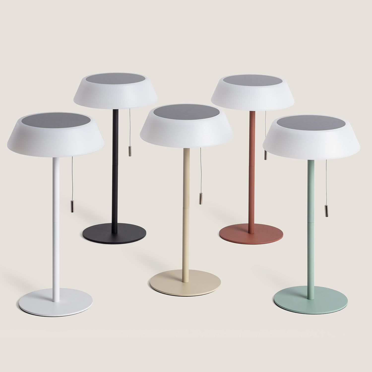 LEDKIA LIGHTING Lámpara de Mesa Solar Exterior LED 1.2W Metal Aldana Verde Celadón