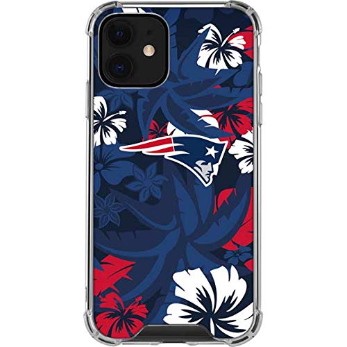 Skinit Clear Phone Case Compatible with iPhone 12 - Officially Licensed NFL New England Patriots Tropical Print Design