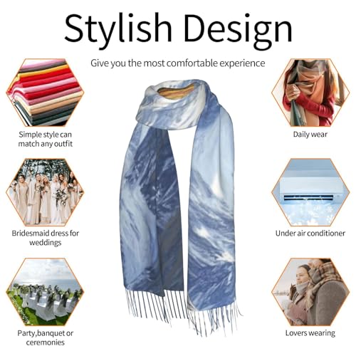 Women's Shawl Wrap Tassel Scarf, arctic landscape alaska mountains scenery - Oversize(77x27), Soft, Durability, Warm4