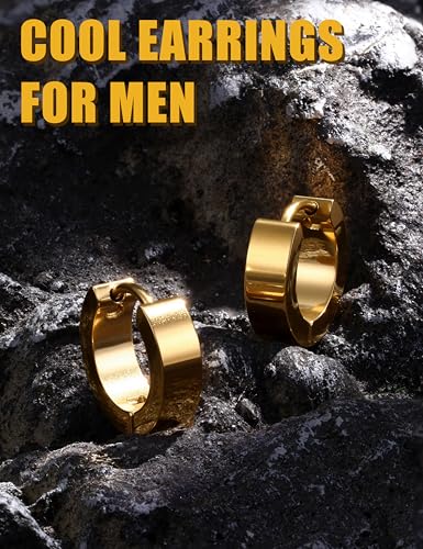 Image of Jstyle Small Hoop Earring for Men Women Hypoallergenic Huggie Hoop Earrings