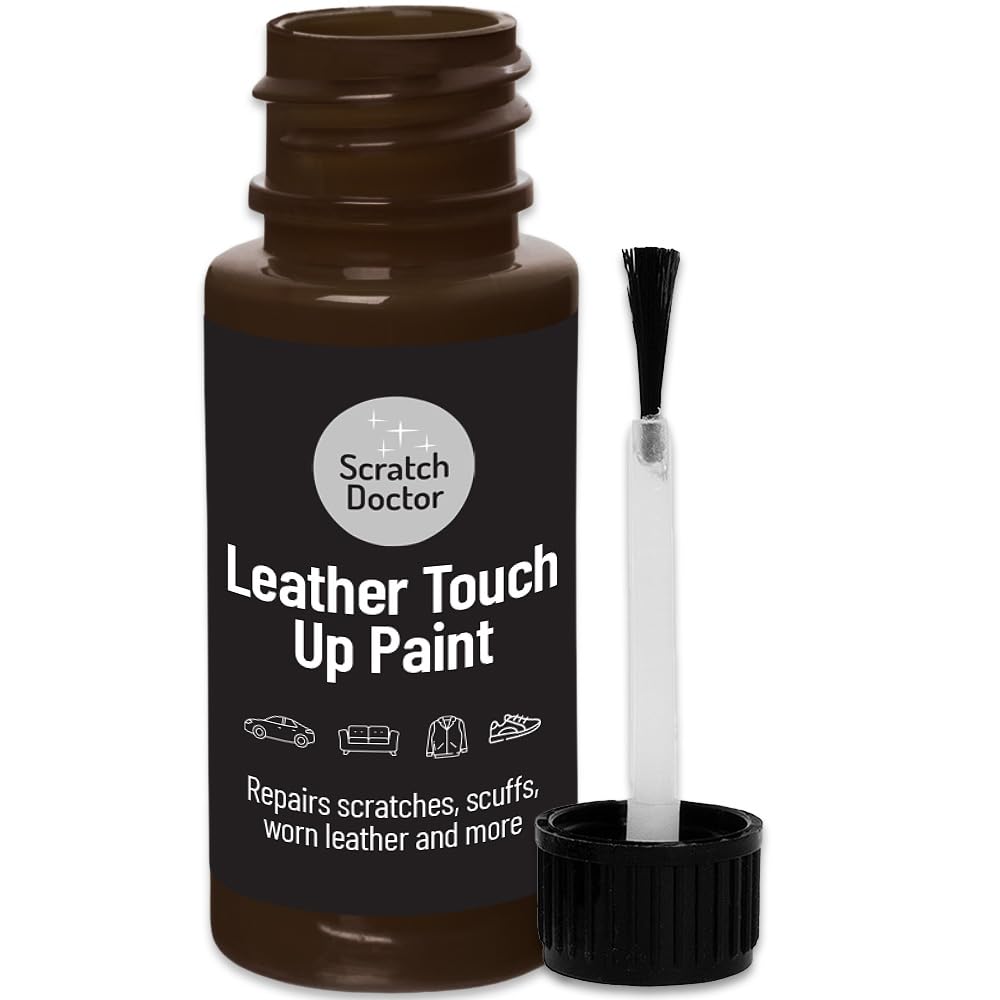The Scratch Doctor Chocolate Scratch Doctor Leather Touch Up Paint | For Furniture, Sofas, Cars Seats, Shoes, Handbags 15Ml (Chocolate)