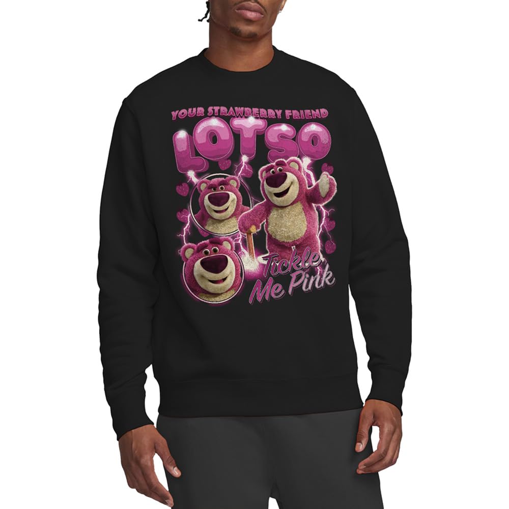 Disney Unisex Toy Story Strawberry Lotso Homage Sweatshirt, Black | Size: Medium