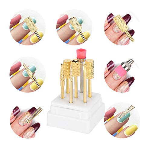 Set de 7 piezas de fresas para uñas de tungsteno miniatura 7