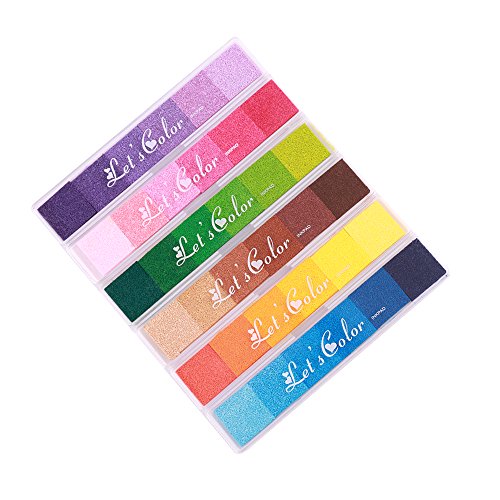 Almohadillas de tinta, huellas dactilares Pad por lomofila, no tóxico para sello de goma arte artesanía decoración de la boda (set 2)