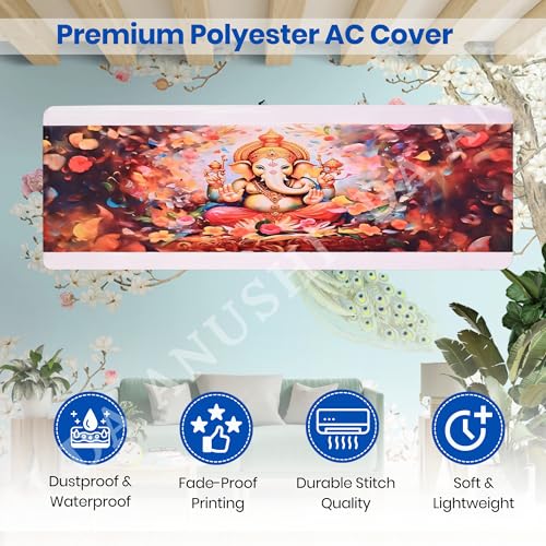 Image of Printed Split Ac Cover Combo Indoor Unit For 1.5 Ton Capacity AC, Inner Unit Ac Cover, All Weather Cover /Attractive Digital Prints /Dustproof /Water Resistant