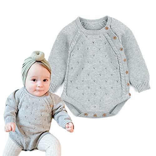 Image of Simplee kids Baby Boys’ Girls’ Knitted Romper Jumpsuit Long Sleeve Onesie Bodysuits One Piece Outfits Sweater