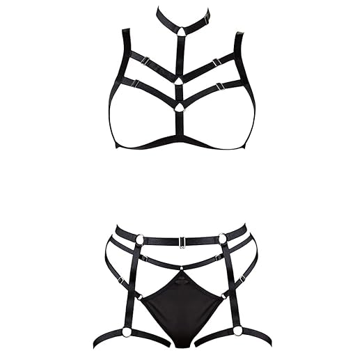 Juego De Bondage - Negro En Oferta Cottelli Lingerie Arneses Set Black S-L