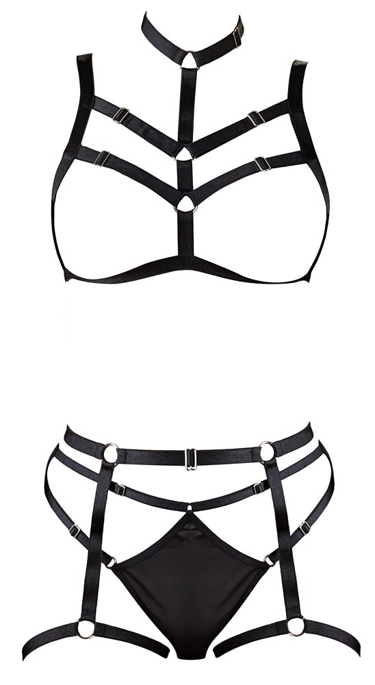 Cottelli Collection Cottelli Bondage Harness Set - Black - S/L