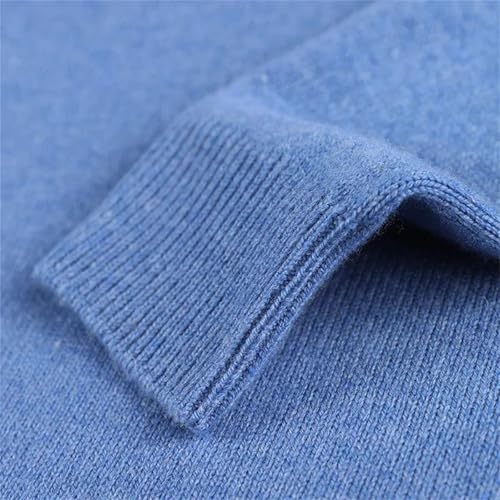 Men Quarter-Zip Sweater Solid Half High Neck Wool Sweater Winter Warm Thick Business Pullover3