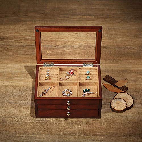 Boîte à bijoux en bois multicouche pour bagues et bracelets