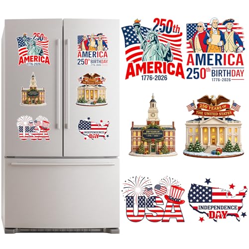 Imanes para Refrigerador 250o Aniversario USA 6 piezas miniatura 1