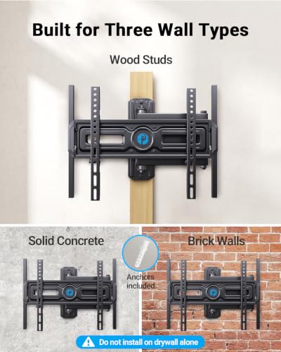 Image of Pipishell Full Motion TV Wall Mount with LED Lights for 32-65 Inch TVs