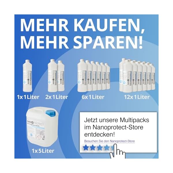 Nanoprotect Isopropanol 99,9% | 6 x 1 Liter Reiniger | Hochprozentiger Isopropylalkohol | IPA Reinigungsalkohol für Haushalt und Elektronik | Made in Germany – Bild 8