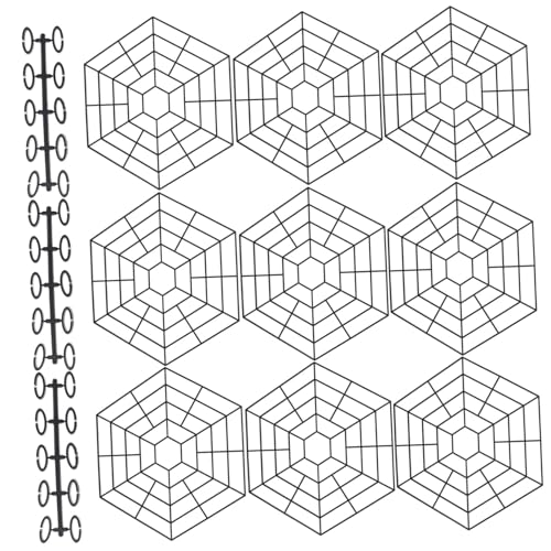 Yardenfun 6-Angle Fish Net Set 10pcs Plastic Mesh for Pond Protection Fish Guard Net Wear Resistant for Outdoor Use