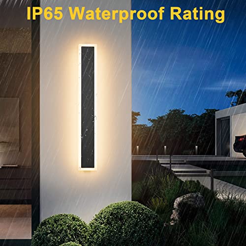 Image of Aipsun LED Outdoor Wall Light Fixtures, Black Exterior Sconces 3000K,23.6inch Modern Porch Patio Wall Light Fixture for House Courtyard Balcony Porch(1 Pack)
