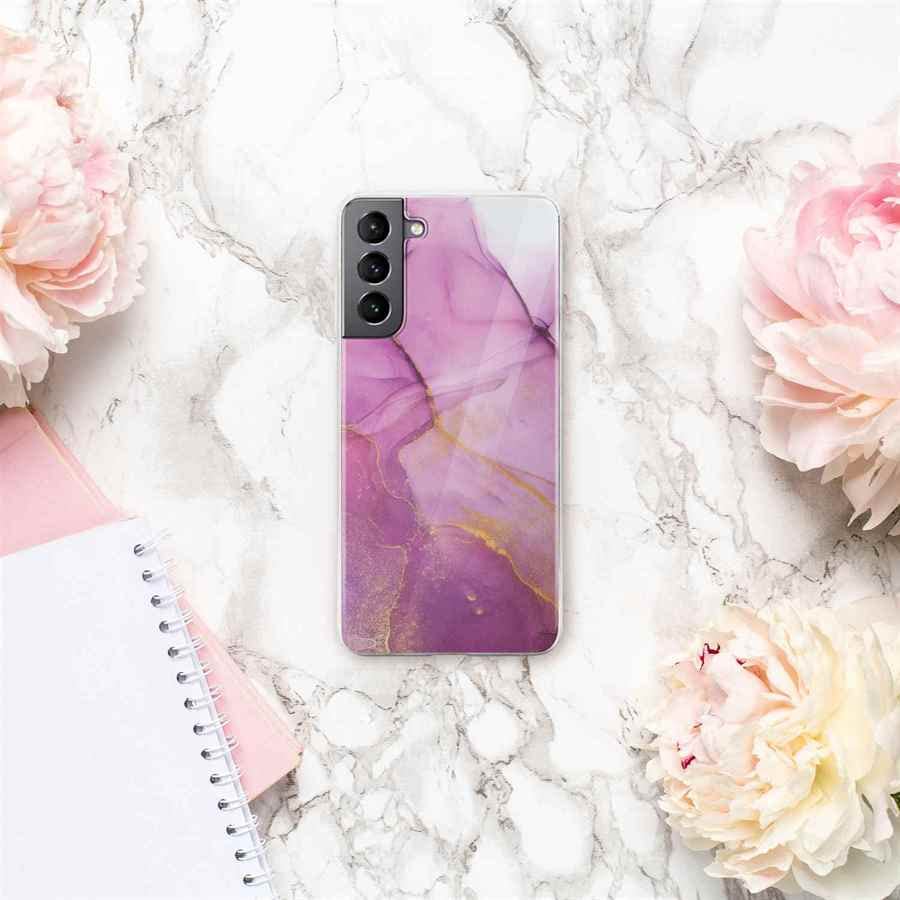 Coque compatible Samsung S21 ONEFLOW en silicone pailleté effet marbre - 7