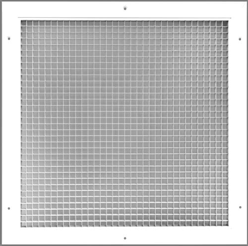 Image of HVAC Premium 18 inch x 18 inch Cube Core Eggcrate Return Air Grille - Aluminum Rust Proof - HVAC Vent Duct Cover - White [Outer Dimensions: 19.75 X 19.75]