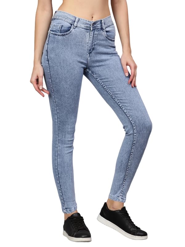 Image of Stylish Elegant Comfortable Women High Waist Regular wear Denim Jeans