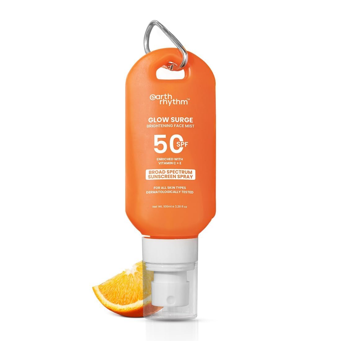 Earth Rhythm Glow Surge Sunscreen Spray SPF 50 Broad Spectrum Lightweight Brightening Sunscreen for UVA Protection For all