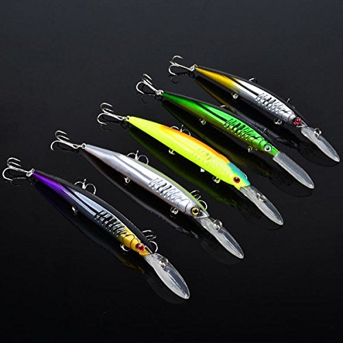 WnewTools Proberos 12.7g 14.5cm Minnow Bait Fishing Lure Hard Lure Bait with Hooks 5PCs