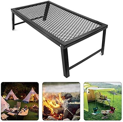 Camping Grill Gate Foldable BBQ Campfire Grill Grate for Camping BBQ Mountaineering Camping Supplies