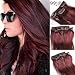 15inch 7pcs Straight Remy Clip in Real Human Hair Extension#99J red wine burgundy
