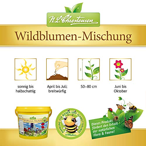 N.L.Chrestensen Wildblumenmischung für 100-200 m2 bienenfreundliche Weidemischung – Bild 4