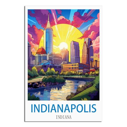 Affiche Indianapolis vintage toile déco salon design moderne 50x75