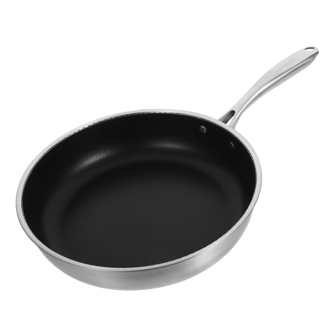 Padella Antiaderente per Uova in Acciaio Inox 30 Cm a Nido D’ape, Padella Piccola per Colazione Resistente alla Corrosione, per Friggere e Rosolare Carne in Cucina Quotidiana