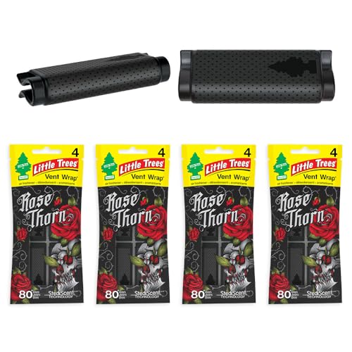 Image of LITTLE TREES Car Air Freshener | Vent Wrap Provides Long Lasting Scent, Invisibly Fresh | 16 Air Fresheners | Rose Thorn