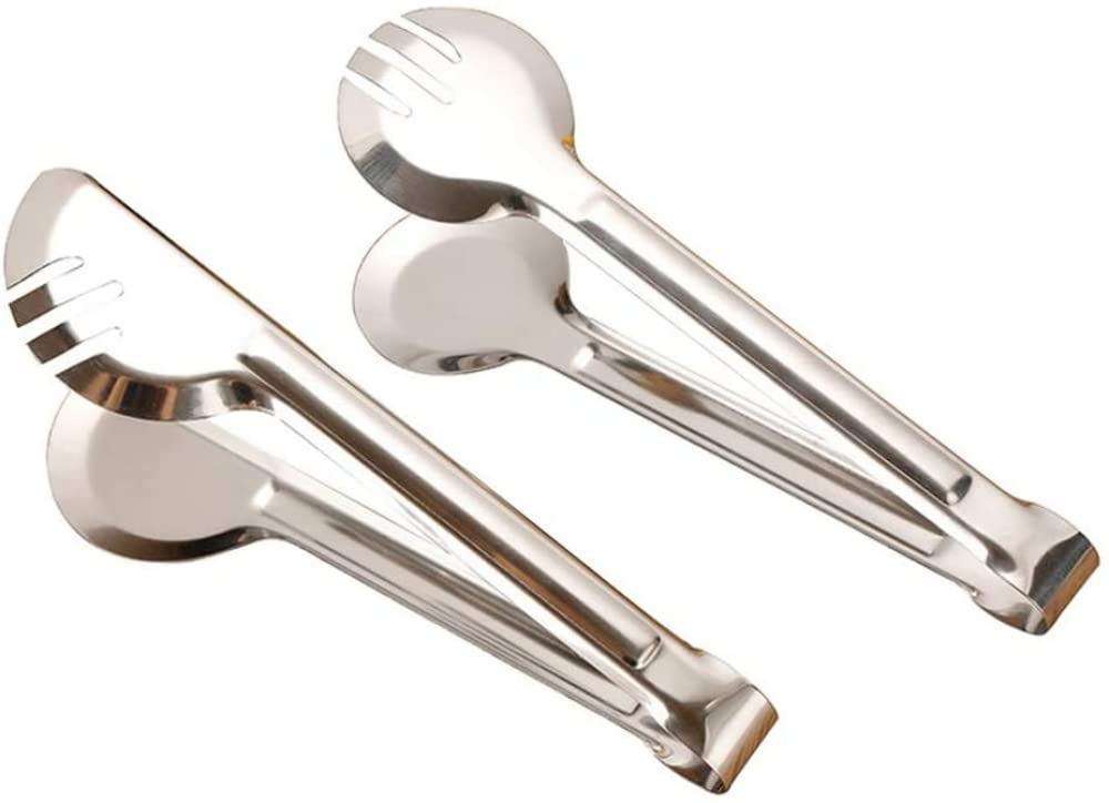 Pinze in acciaio inox, per barbecue, insalata, bistecca, antiscivolo, utensili da cucina per buffet