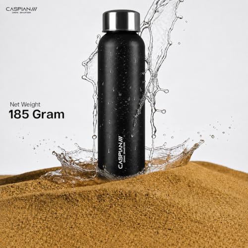 Image of Caspian Aqualim Customised Stainless Steel Water Bottle 750ML,M-Black with Logo Print-Personalised Water Bottle with Your Name Print for Kids Boys Girls School Office Gym-Perfect for Corporate Gifting