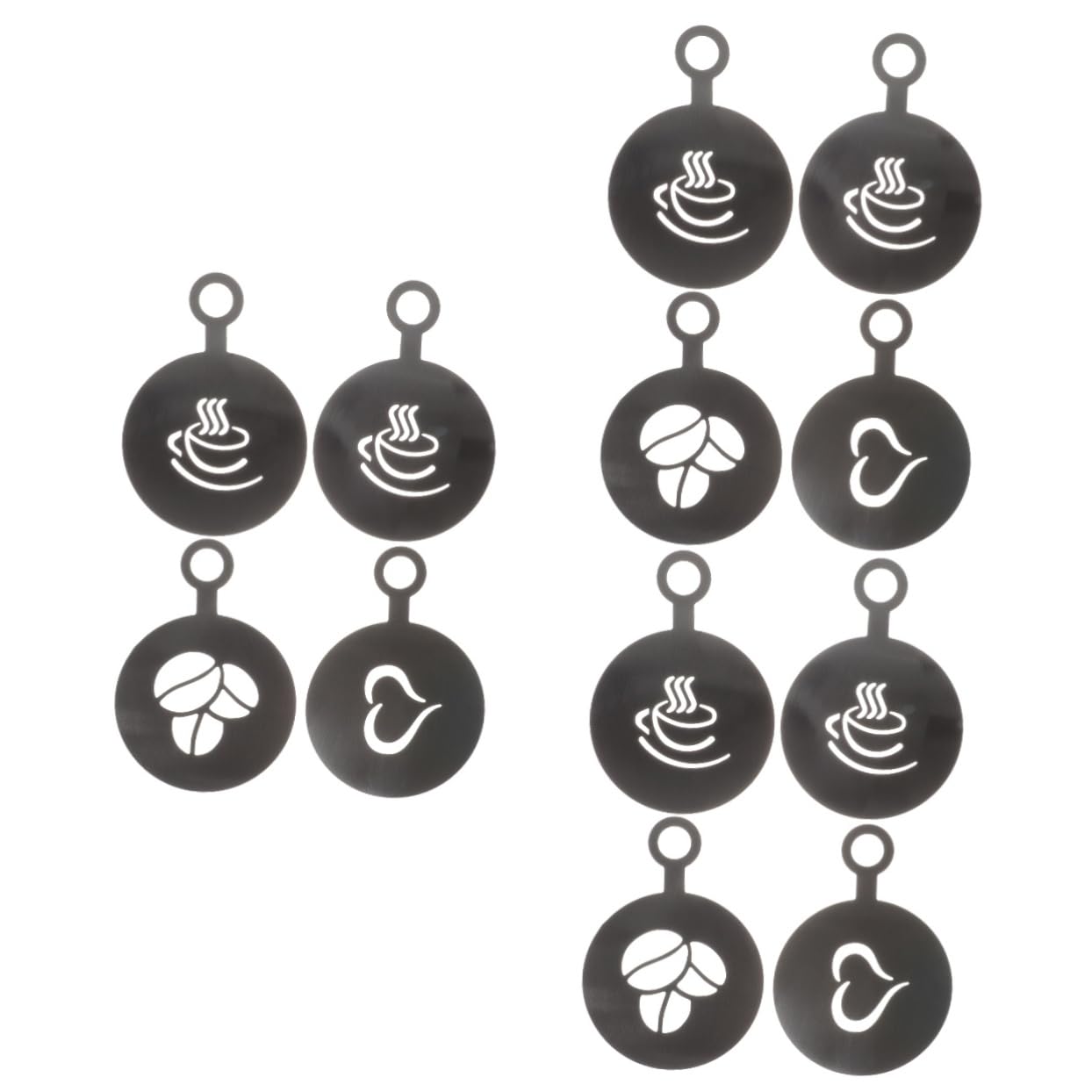 Amosfun 12 Piezas Molde De Café Con Leche Plantilla De Arte Latte Plantillas De Café DIY Moldes De Impresión s De Flores De Capuchino De Arte De Pastel De