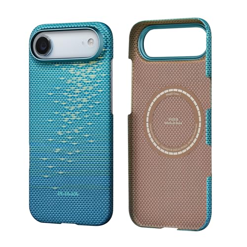 Coque Magsafe iPhone Air pitaka mince bleu lucide