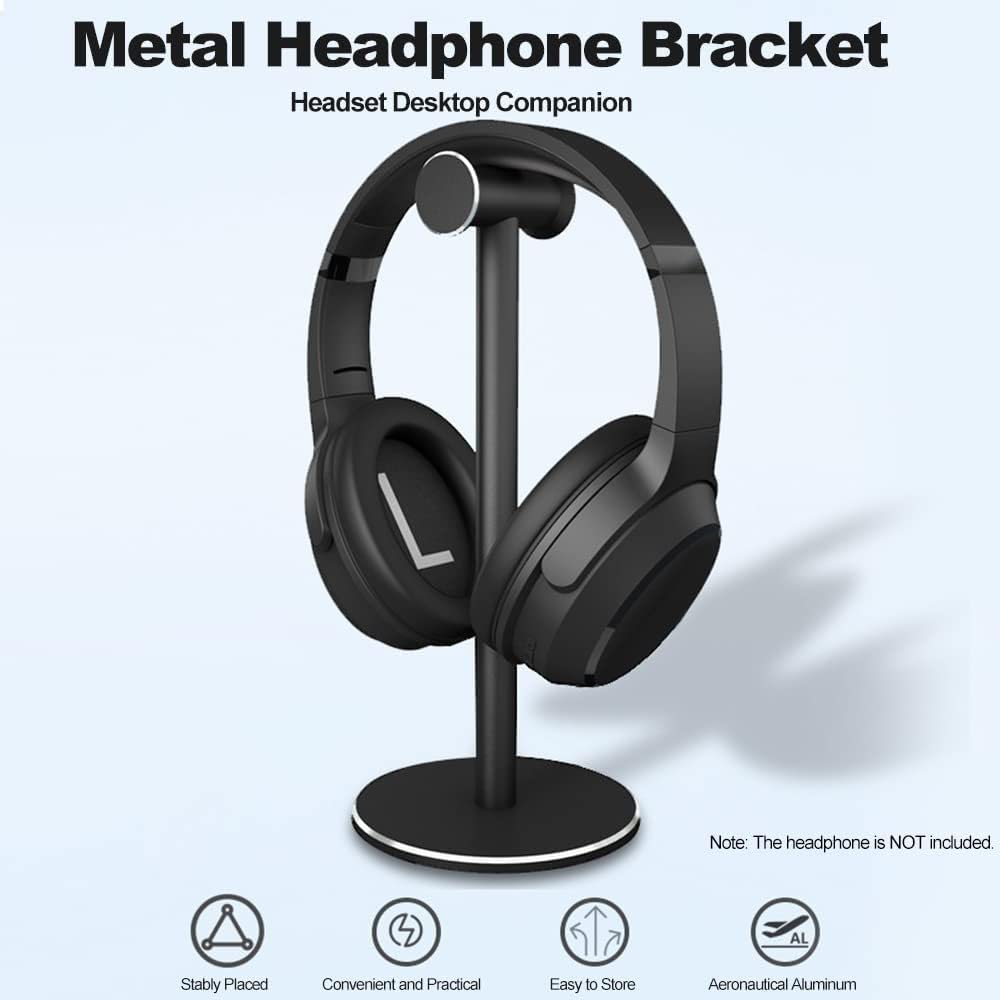 Nowy Duurzame headsethouder Metalen/ABS hoofdtelefoonstandaard Afneembare hoofdtelefoonhouder Stabiele beugel Siliconen pad voor bedrade headsets Stojak na słuchawki