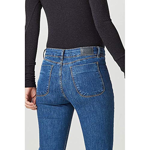 Calça Jeans Palazzo Nervuras Azul Denim - 40